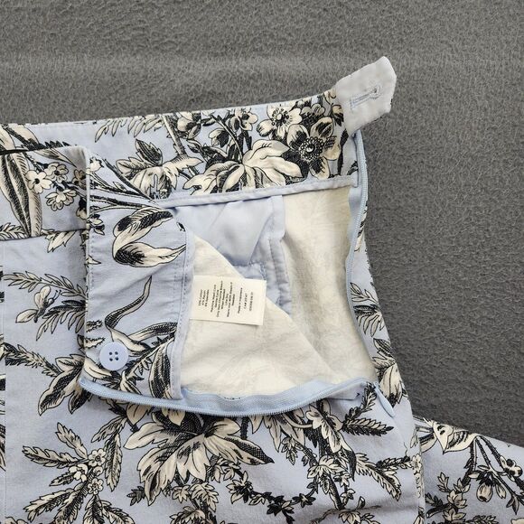 Talbots Women 12 Blue Floral Stretch High Rise Chatham Ankle Pant - Picture 5 of 11